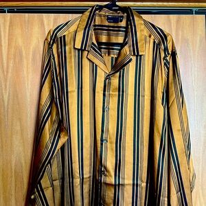 ASOS- Satin Men Stripped  Long Sleeves Shirt 2XL